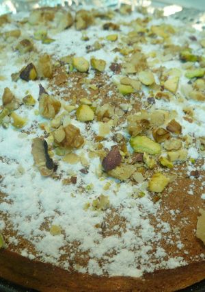 Una foto de Tarta de nueces y pistachos