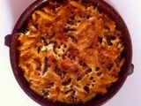 Macarrones gratinados al pesto