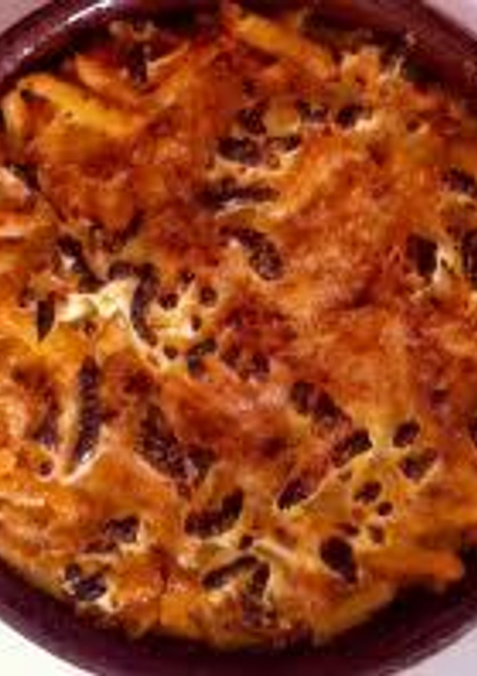 Una foto de Macarrones gratinados al pesto