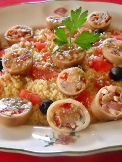Una foto de Cuscus de calamares rellenos