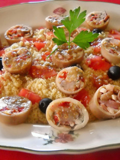 Una foto de Cuscus de calamares rellenos