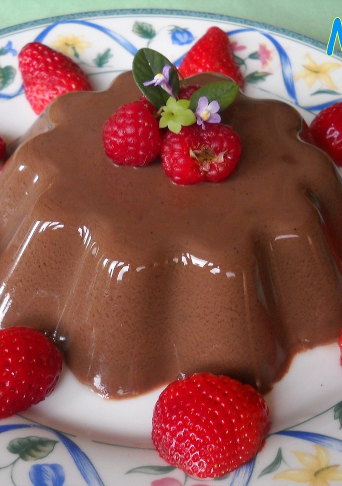 Una foto de Flan de chocolate con vainilla y jengibre