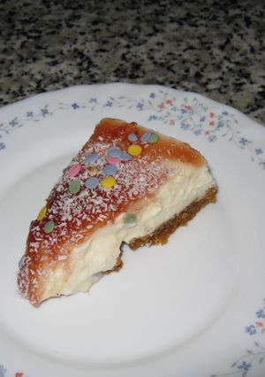 Una foto de Tarta de queso y coco