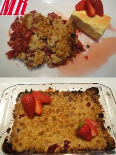 Una foto de Crumble de fresas