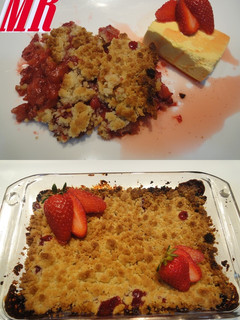 Una foto de Crumble de fresas