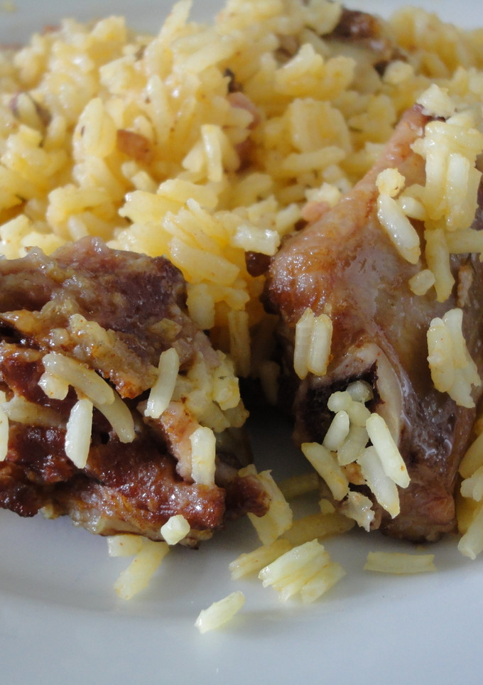 Una foto de Arroz al horno con costilla ibérica adobada