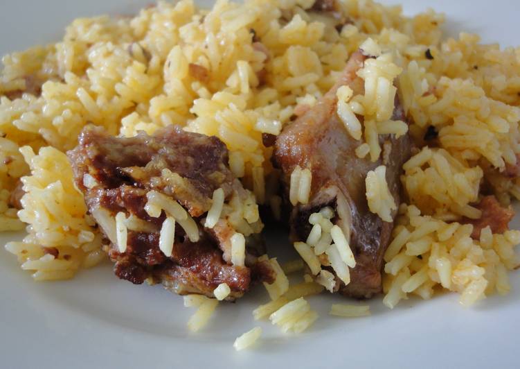 Arroz al horno con costilla ibérica adobada