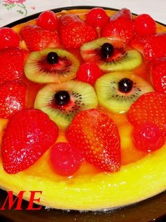 Una foto de Tarta de queso con frutas