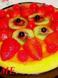 Una foto de Tarta de queso con frutas
