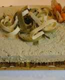 Tarta de yogur y queso con té Matcha