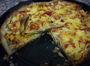 Una foto de Tarta de palmitos y paleta cocida