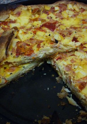 Una foto de Tarta de palmitos y paleta cocida