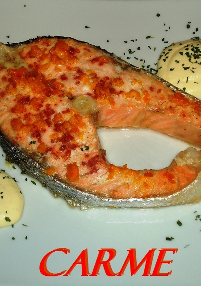 Una foto de Salmón asado en microondas
