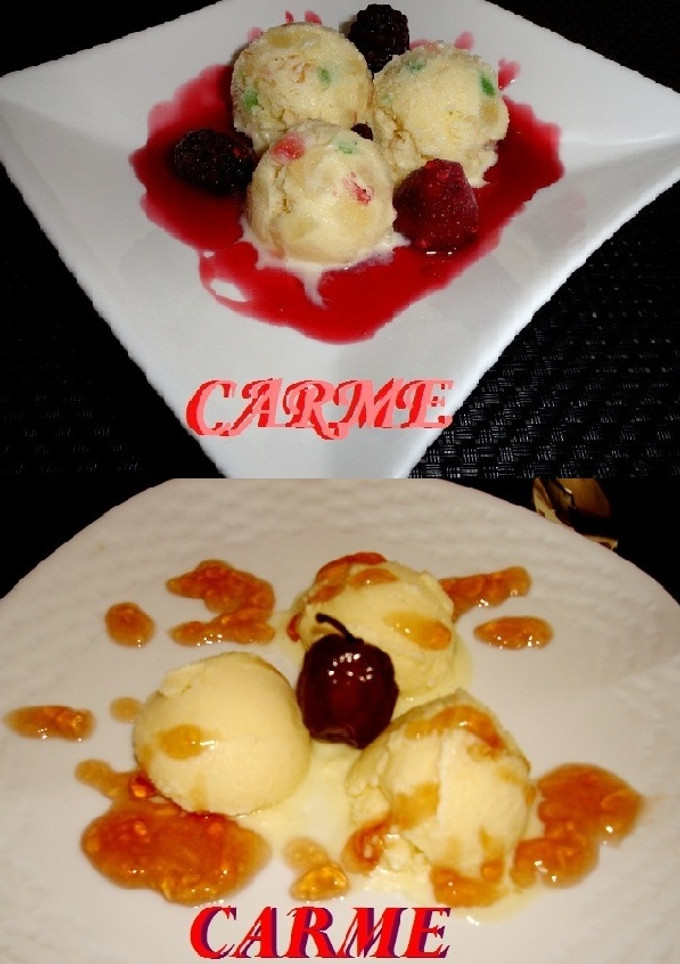 Una foto de Helado con frutas escarchadas