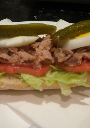 Una foto de Tosta de chapata vegetal con atún