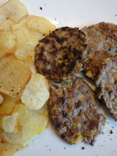 Una foto de Hamburguesas de carne y manzana