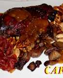 Pato confitado con crujiente de jamón y frutos secos