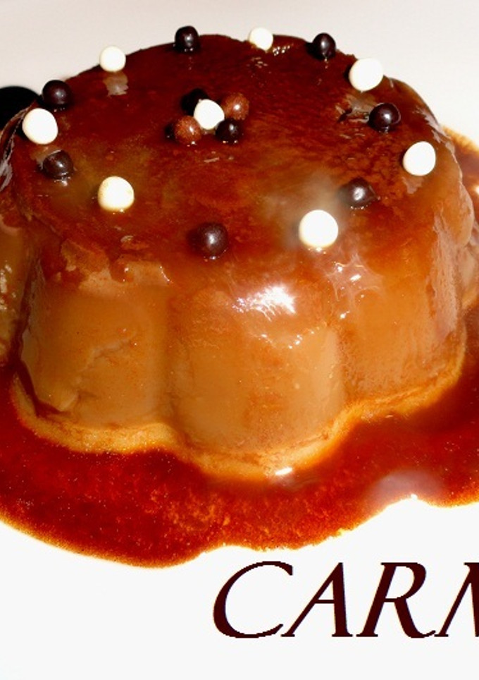 Una foto de Flan de café y cacao