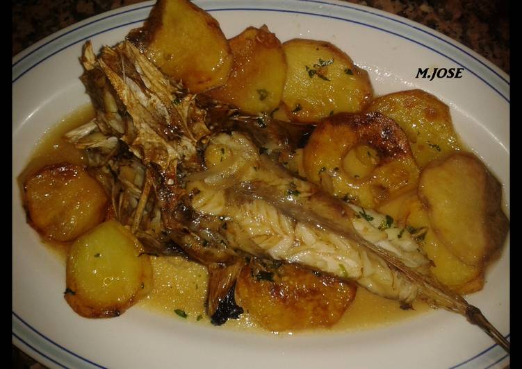 Rape en el horno con patatas
