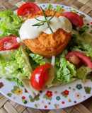 Pudin de salmón con mahonesa de calabacín