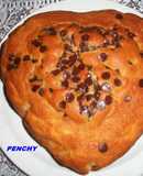 Corazón de bizcocho con gotitas de chocolate al Amaretto
