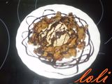 Crumble de manzanas con helado