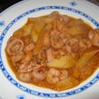 Calamares guisados con gambas