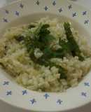 Arroz blanco y verde
