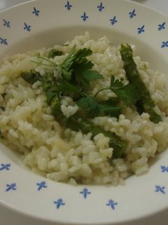 Una foto de Arroz blanco y verde
