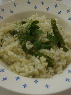 Una foto de Arroz blanco y verde