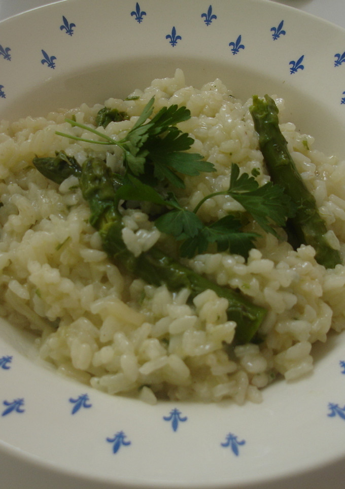 Una foto de Arroz blanco y verde