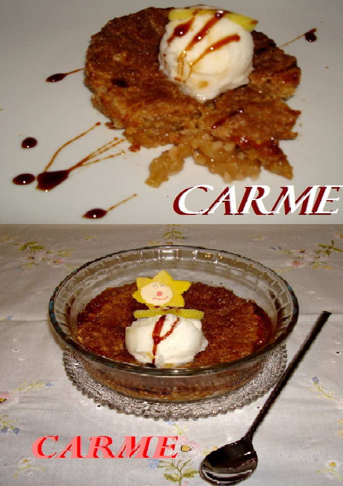 Una foto de Crumble de manzana y almendras