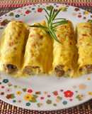 Canelones con bechamel de zanahoria y cúrcuma