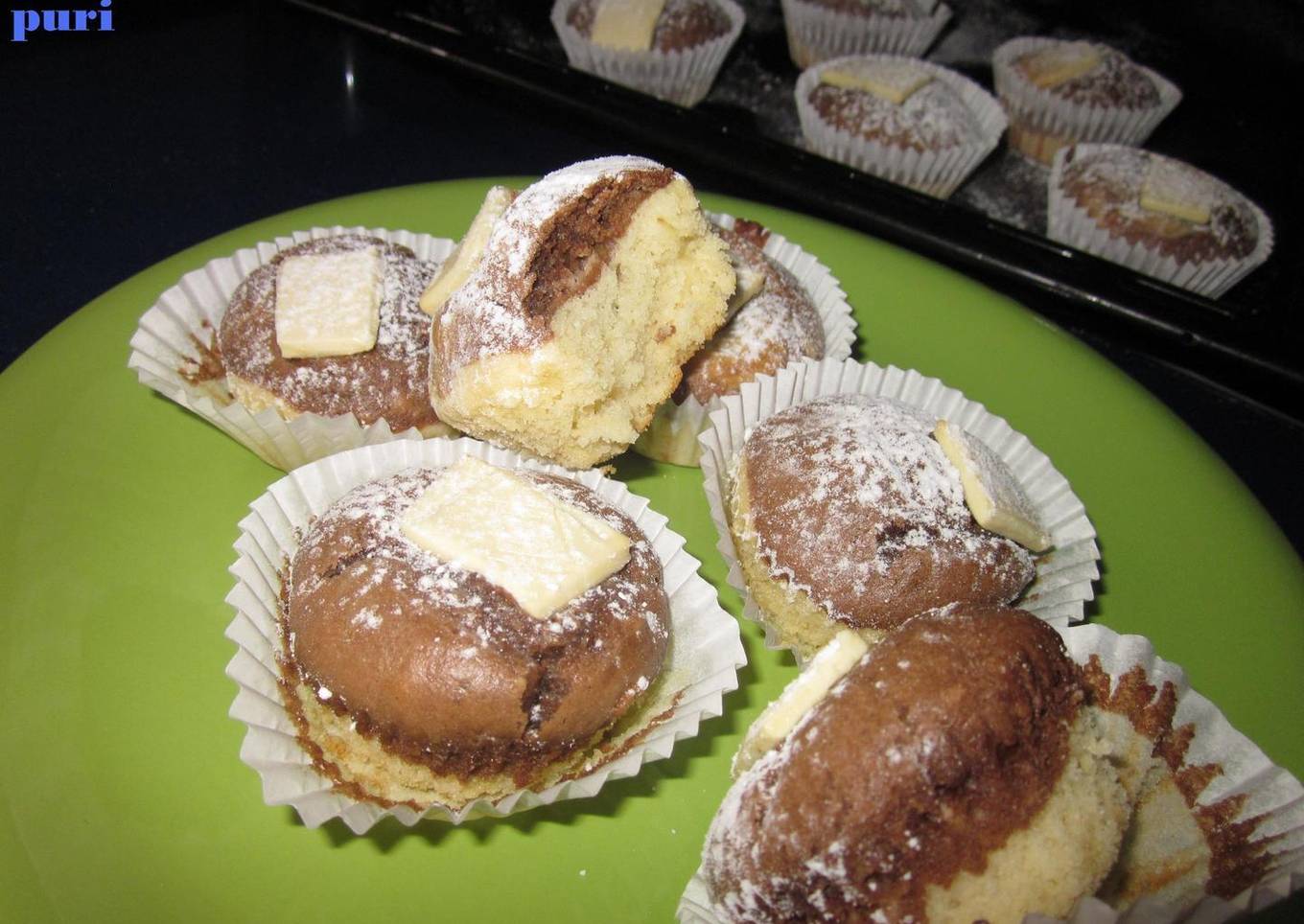 Magdalenas dos chocolates<br />