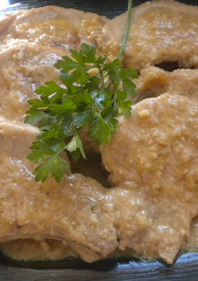 Una foto de Chuletas con salsa a la cerveza