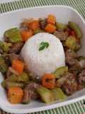 Fricasse de carne e legumes ao mel