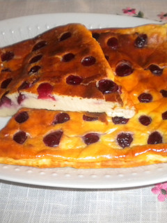 Foto principal de Tarta de queso con sacarina y cerezas