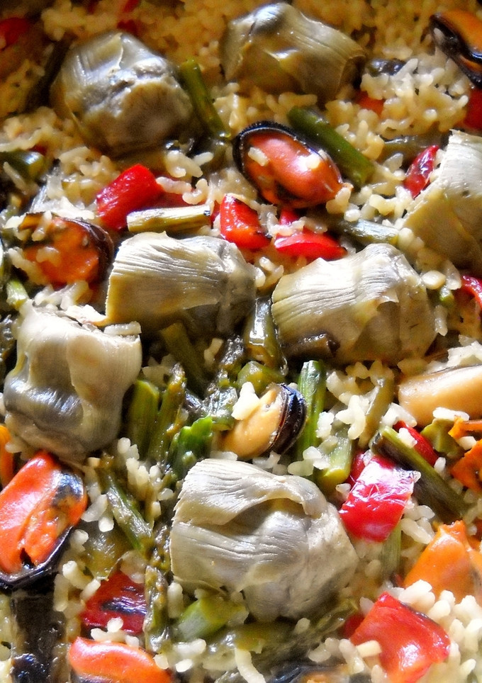 Una foto de Arroz con mejillones y un toque de curry