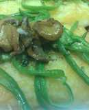 Bacalao sobre un tejido vegetal