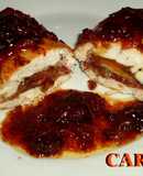 Rollitos de pollo rellenos con jamón y dátiles