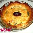 Quiché individual de espinacas y espárragos
