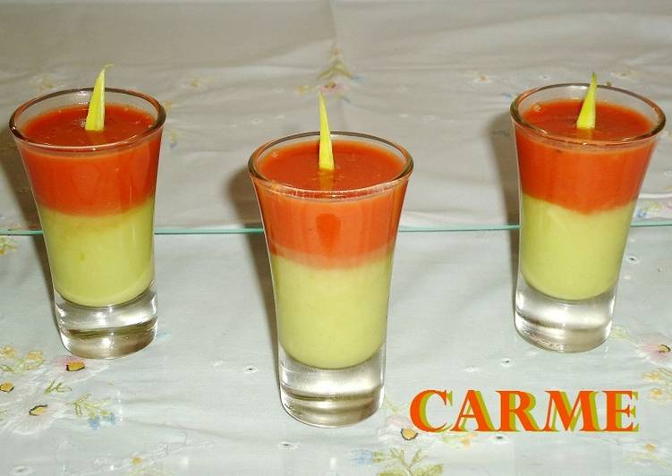 Chupitos de gazpacho de sandía y aguacate