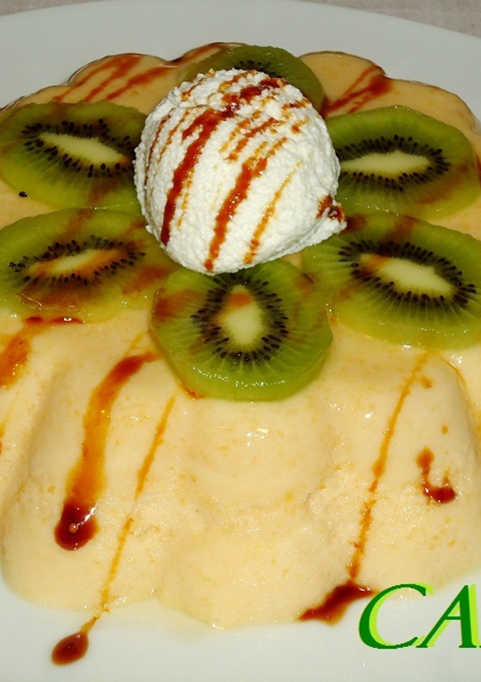 Una foto de Flan de nectarinas