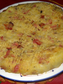 Una foto de Pastel de berza con bacon y champiñones