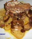 Picantón relleno de foie de atún y setas silvestres