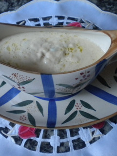 Una foto de Salsa roquefort con puerros
