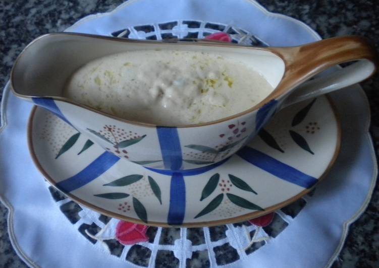 Salsa roquefort con puerros