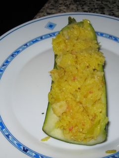 Una foto de Calabacín relleno de arroz al curry