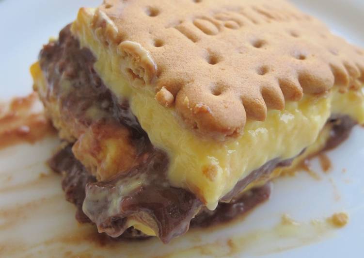 Tarta de galletas con natillas