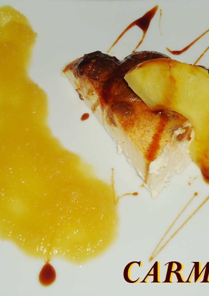 Una foto de Pastel de queso mascarpone y piña en microondas